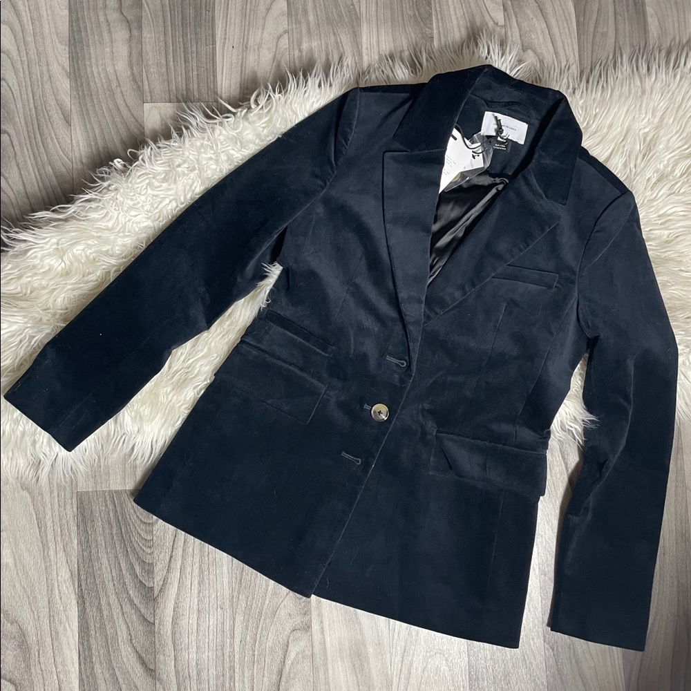 CURRENT/ELLIOT Dark Navy velvet Blazer